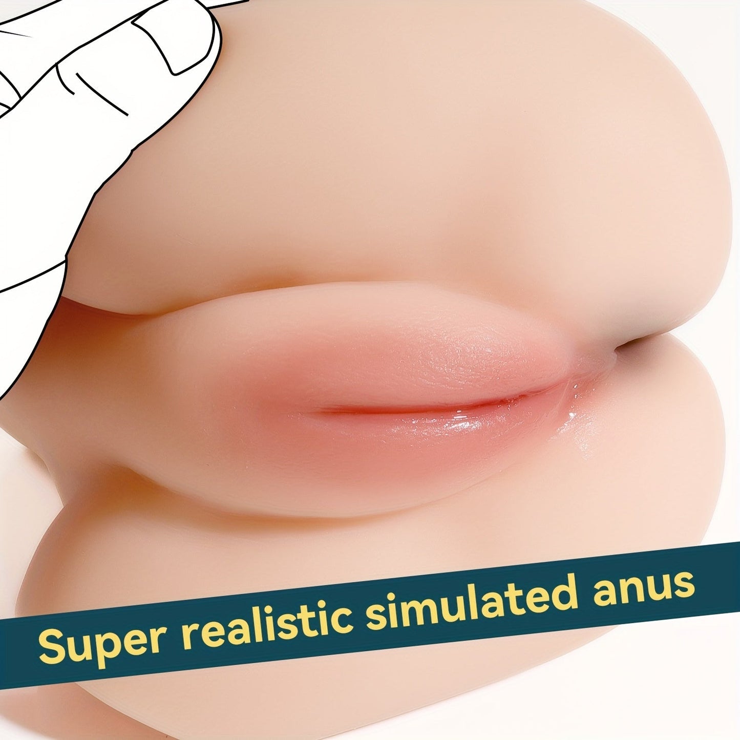 Realistic 1.8kg Male Anus Self-Pleasure Toy: TPE Material. 3D Textured Channels. 7.28 Length. 3.33 Width. No Battery Required - buysextoyth