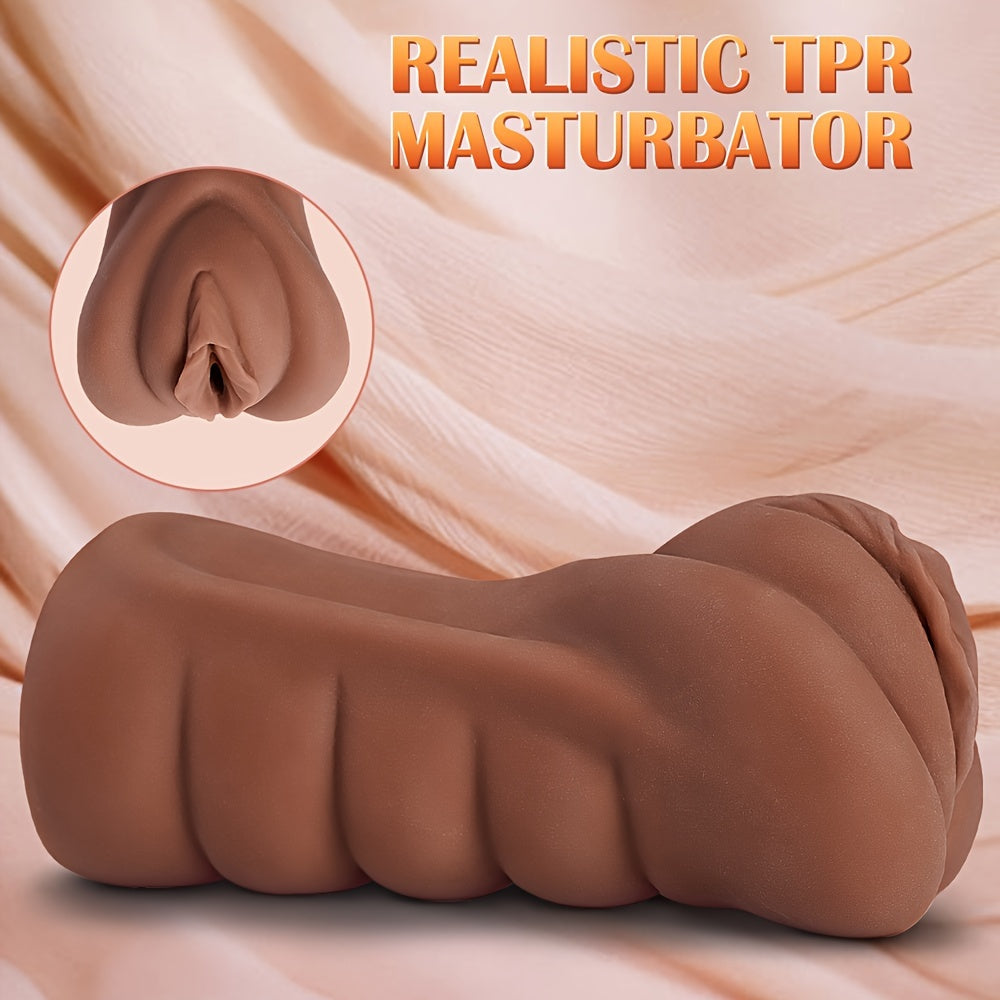 Experience Realistic Lifelike Pleasure: 1pc Pocket Pussy Male Masturbator - Skin Friendly TPR. 3D Textured Tight Vaginal Stroker For Men - buysextoyth