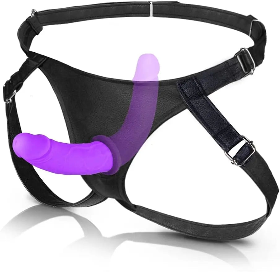 Harness Strap on Silicone Dildo Adult Sex Toy G spot Stimulator Detachable Double Dildos Vagina Massager Female Masturbator for Women Lesbian and Couples - buysextoyth