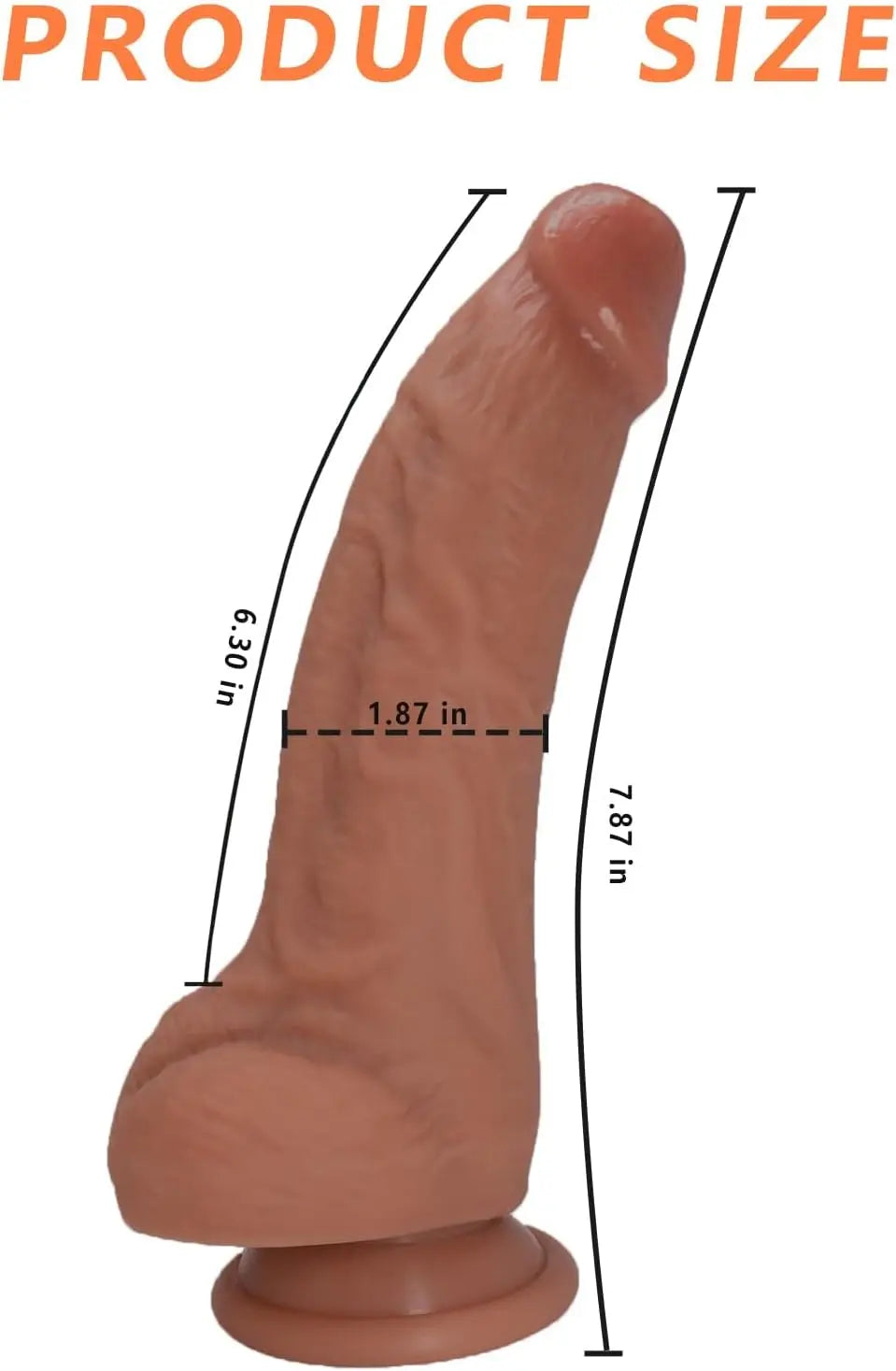 Sex Toy for Women 7 Inch Realistic Silicone Dildo.Body-Safe Material Strong Suction Cup Ultra Soft Lifelike Thick Anal Dildo for Men G spot Stimulator with Curved Shaft and Balls Throat Trainer - buysextoyth
