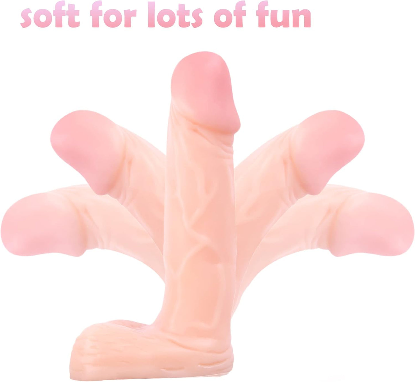 4 Inch Realistic Small Dildo.Beginner Anal Plug.Soft Anal Dildo with Curved Shaft and Balls.Adult Sex Toy Women Men Couples.Experience Multi-Purpose Mini Style(Flesh) - buysextoyth