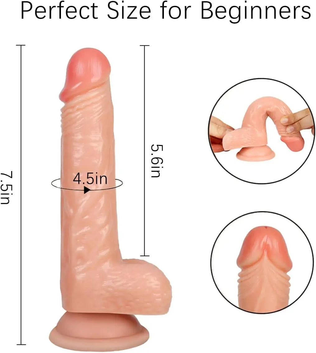 Strap On Dildo Harness for Pegging. Sex Harness with Realistic Anal Dildo Penis G-Spot Stimulator Sex Toys for Women Lesbian Couple. 7.5 Inch Silicone Dildo with Suction Cup Anal Sex Toys for Beginner - buysextoyth