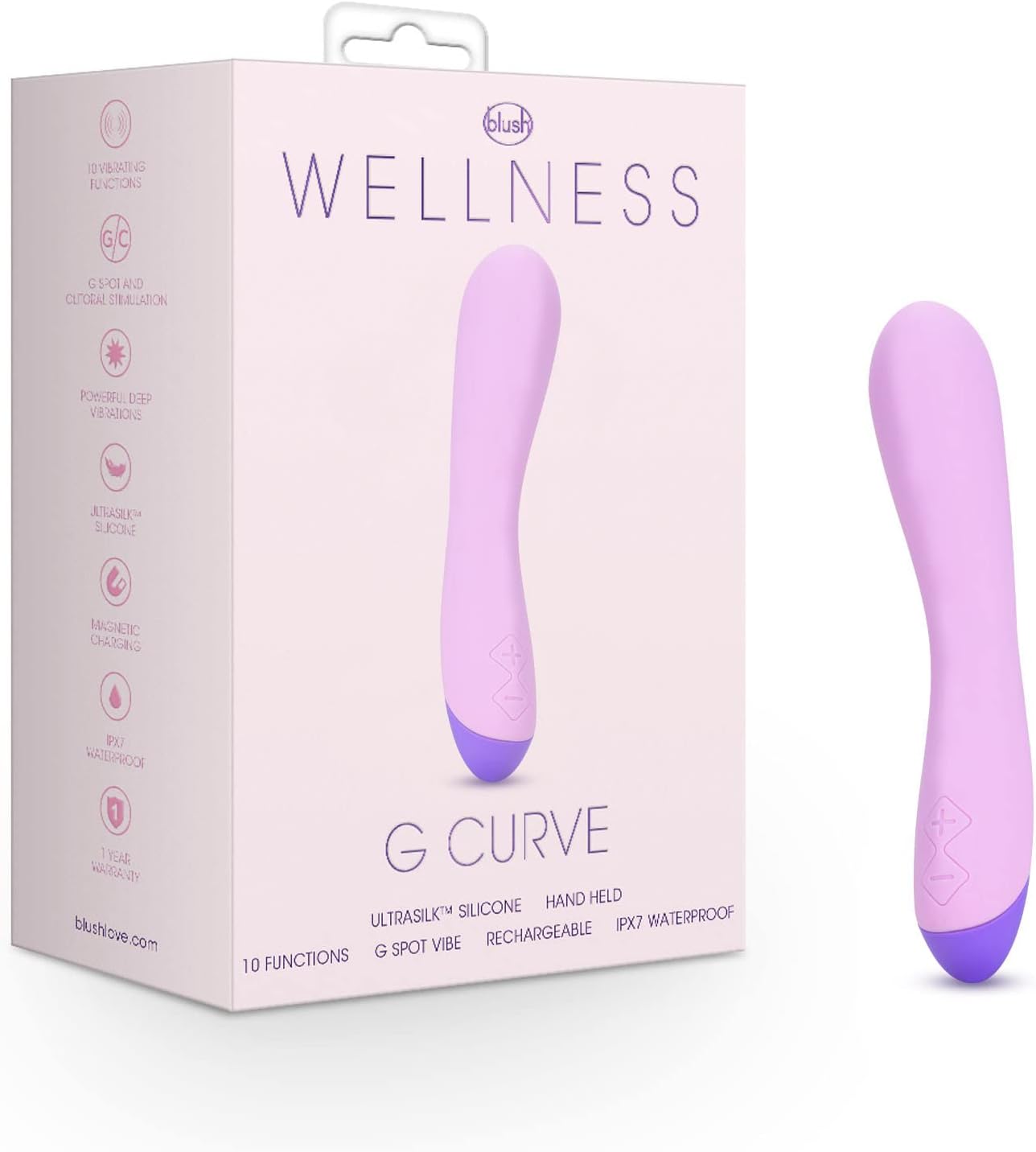 Blush Wellness Dual Sense - Innovative Touch Sensitive Ultra Soft Silicone Massage Wand - Target Sore Muscles- 10 Powerful Rumbly Vibration Functions On Both Ends of Massager - IPX7 Waterproof - buysextoyth