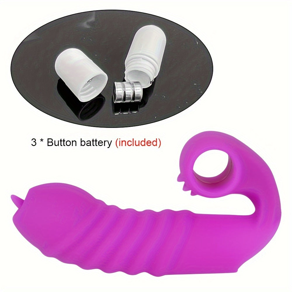 Sexy Skin-Like Licking Vibration Finger Toy with Battery (Included) - Men's Sensual Accessories - buysextoyth