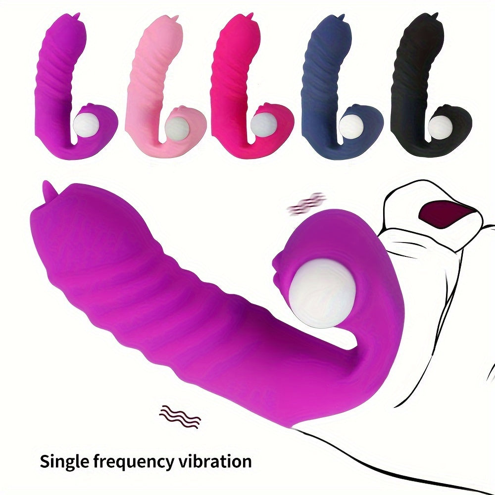 Sexy Skin-Like Licking Vibration Finger Toy with Battery (Included) - Men's Sensual Accessories - buysextoyth