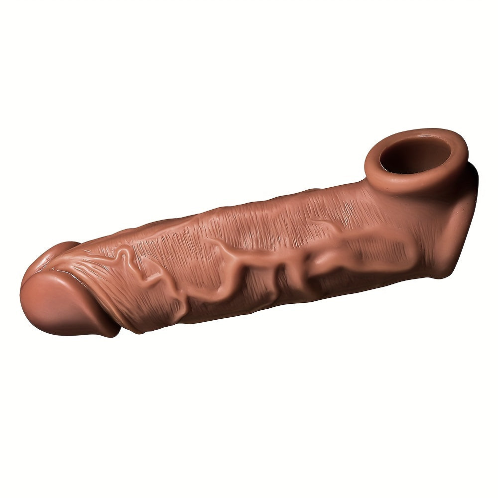 Realistic Male Extended Penis Sleeve Liquid Silicone Reusable Sex Toys Adult Male Couples Sharing Sex Toys For Pleasure - buysextoyth