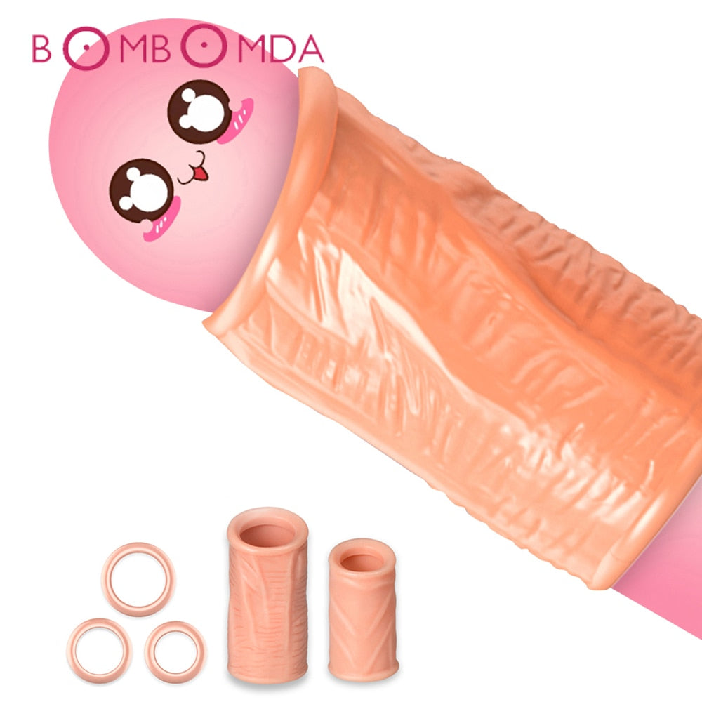 5PCS Foreskin Correction Penis Sleeve Cock Ring Glans Stimulate  Sex Toys for Men Delay Ejaculation Screw Shape Two Sizes - buysextoyth