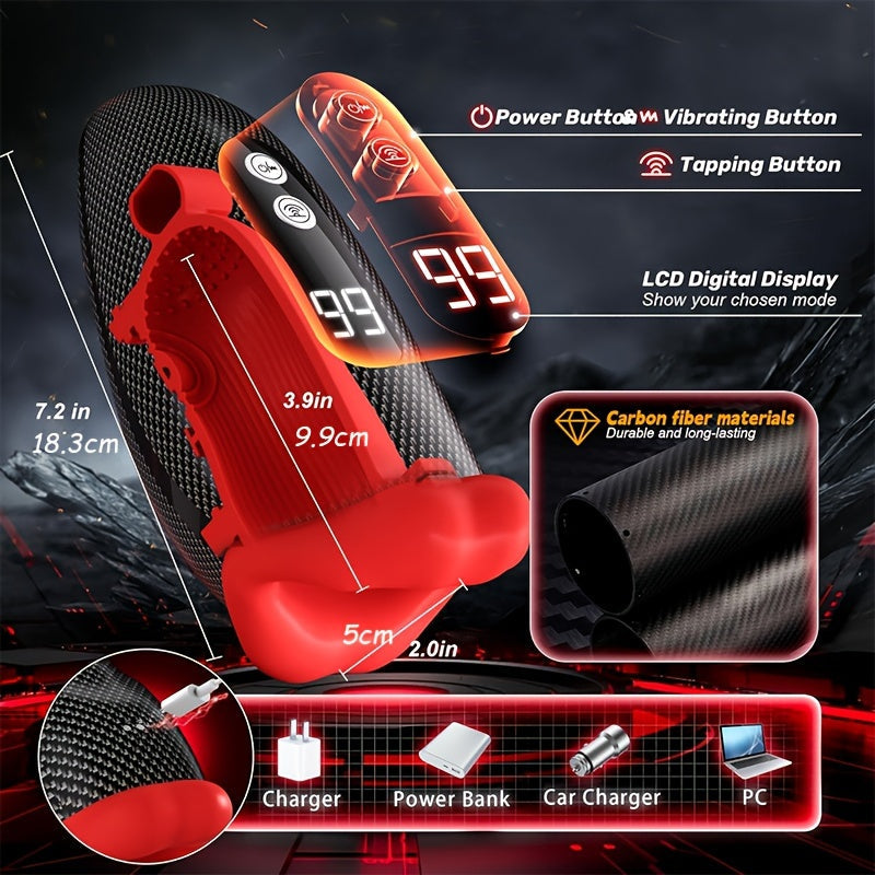 Male Sex Toys For Men Penis Vibrator - Male Masturbator Deep Throat-Mouth Mens Stroker 9 Tapping & Vibrating Penis Pump Trainer LCD 360° Wrapped Male Vibrator Adult Sex Toy - buysextoyth