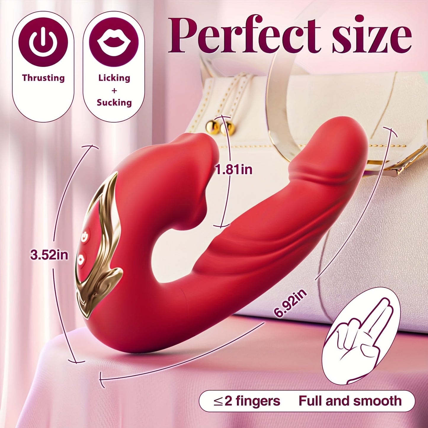 Thrusting Vibrator Sex Toys - G Spot Vibrator Women Sex Toys With 7 Thrusting & Vibrating & Licking Modes Tongue Toy For Women For Clitoral Stimulation Thrusting Dildo Adult Toys Rose Sex Toy - buysextoyth