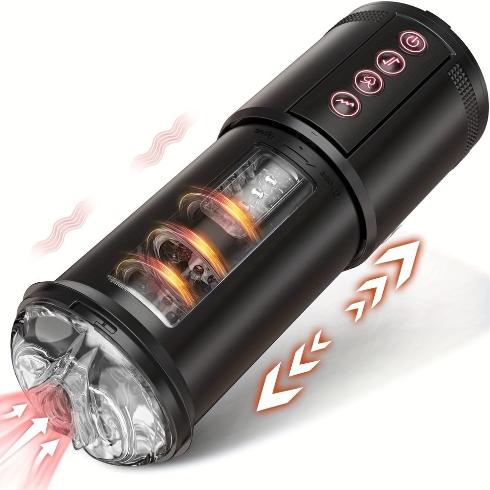 3 In 1 Automatic Male Masturbator Cup With Sucking & Vibrating & Thrusting Modes. Realistic Vagina Pocket Pussy Stroker With 3D Textured For Penis Stimulation. Adult Oral Sex Toys For Men Masturbation - buysextoyth