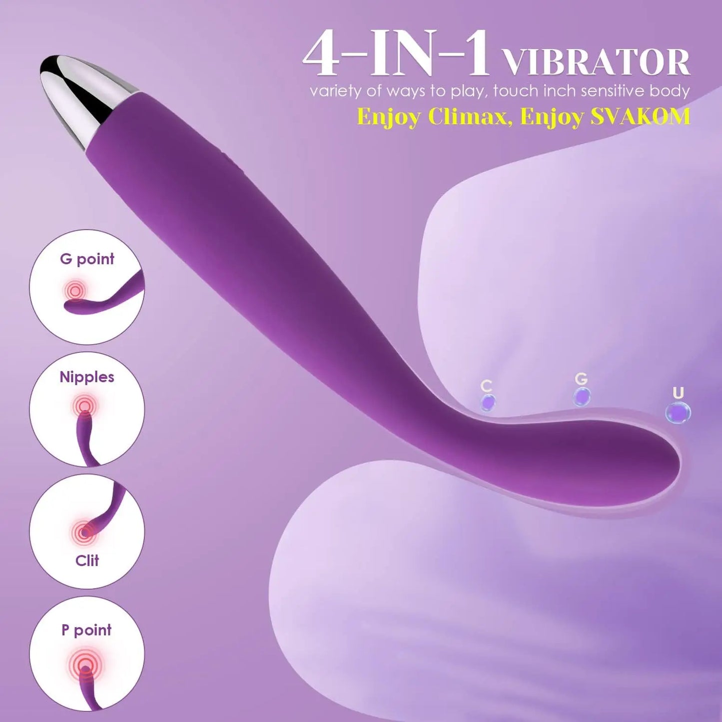 SVAKOM COCO G Spot Vibrator - 8 Seconds to Climax Finger Shaped Waterproof Vibes for Women - 5*5 Vibrations Clit Nipple Personal Massagers - Adult Female Sex Toys - buysextoyth