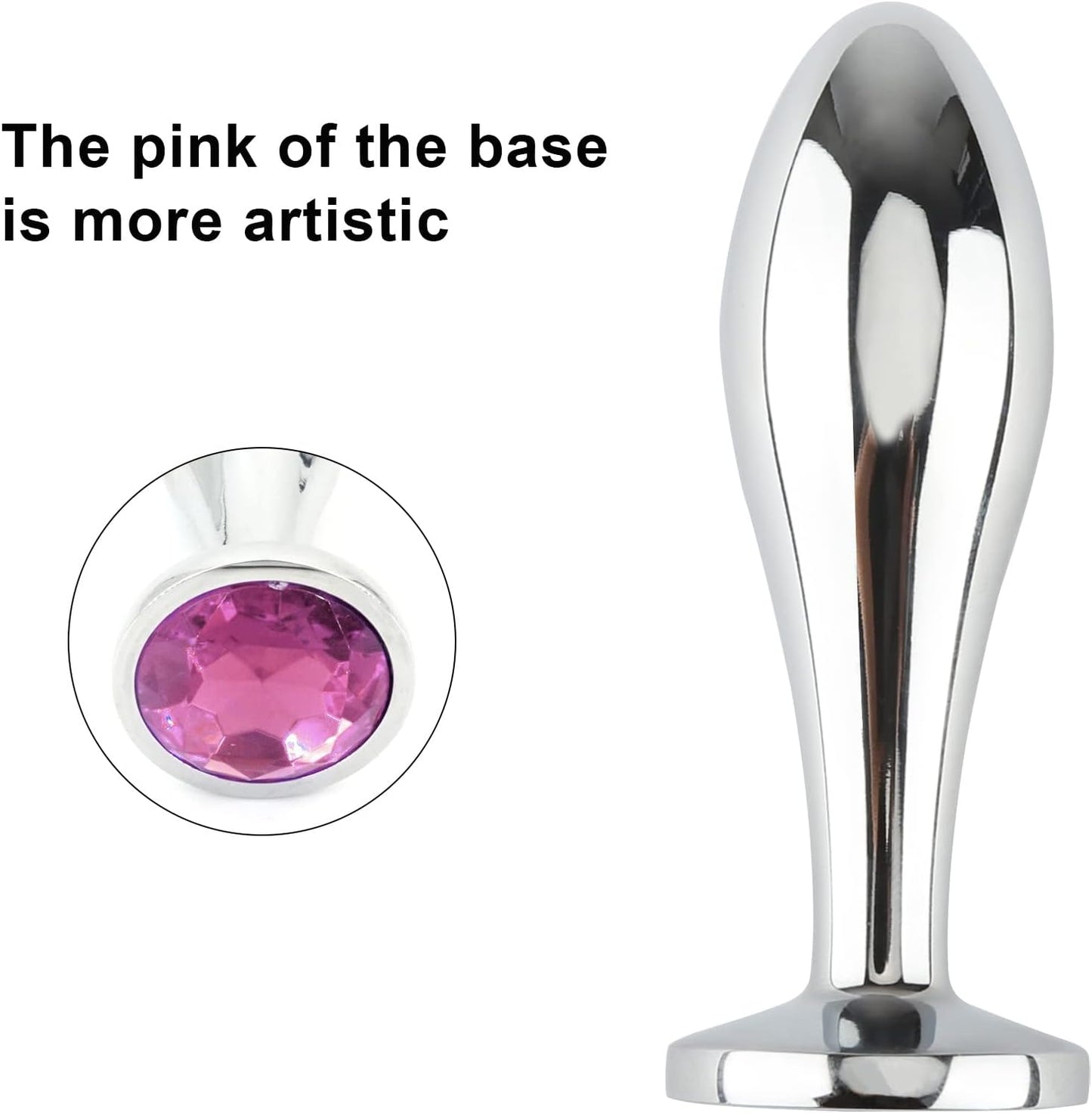 Anal Butt Plug. 3Pcs Set Metal Anal Butt Plug Sex Toy with Crystal Diamond Beginner Anal Toy for Adult Unisex (Pink) - buysextoyth