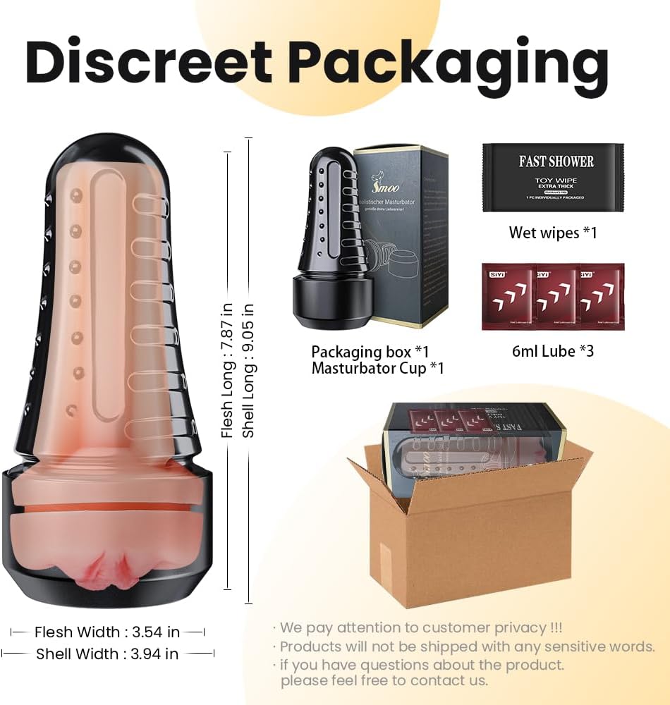 Male Masturbator Cup Sex Toy for Men.Pocket Pussy Realistic Vagina Textured with 7.5in Depth Lifelike Soft and Fleshy Texture.Penis Training Masturbators.Adult Toys Manual Massager. Black - buysextoyth