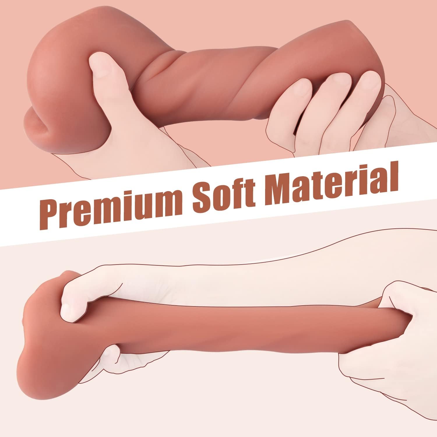 2 in 1 Male Masturbators with 3D Realistic Textured Pocket Pussy and Tight Anus Sex Stroker.Sex toys Adult Toy.Men's Blowjob Anal Play - buysextoyth