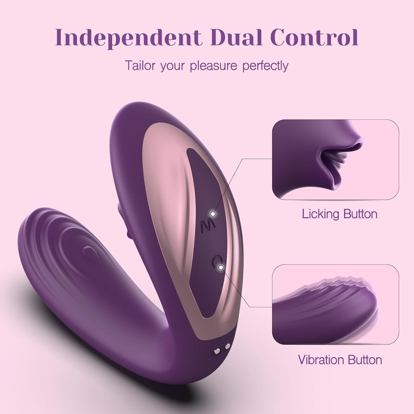 Tracy's Dog Clitoral Licking G Spot Vibrator. Tongue Adult Toys with Remote Control for Women Couple Play. Vibrating Sex Toy for Double Stimulation with 7 Licking & 10 Vibration Patterns. Purple - buysextoyth