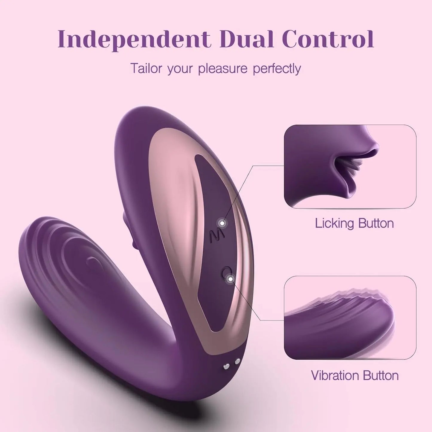 Tracy's Dog Clitoral Licking G Spot Vibrator. Tongue Adult Toys with Remote Control for Women Couple Play. Vibrating Sex Toy for Double Stimulation with 7 Licking & 10 Vibration Patterns. Purple - buysextoyth