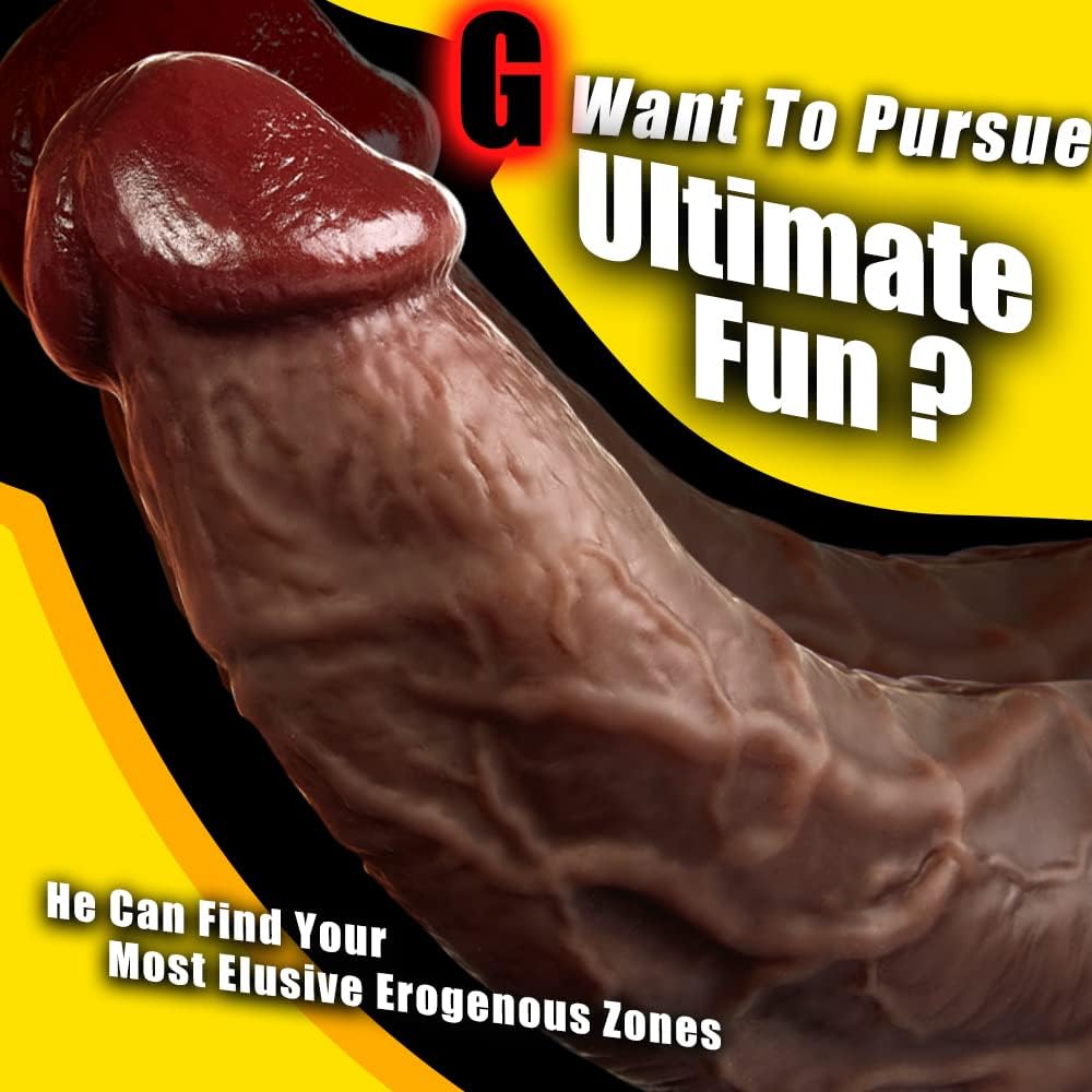 Lubisey 2.36'' Diameter Huge Thick Dildo for G-spot Stimulation Orgasm. Curved Shaft Big Black Dildos with Powerful Suction Cup. Silicone Realistic Dildo Vagina Anal Sex Toys for Women and Men 7.87'' - buysextoyth
