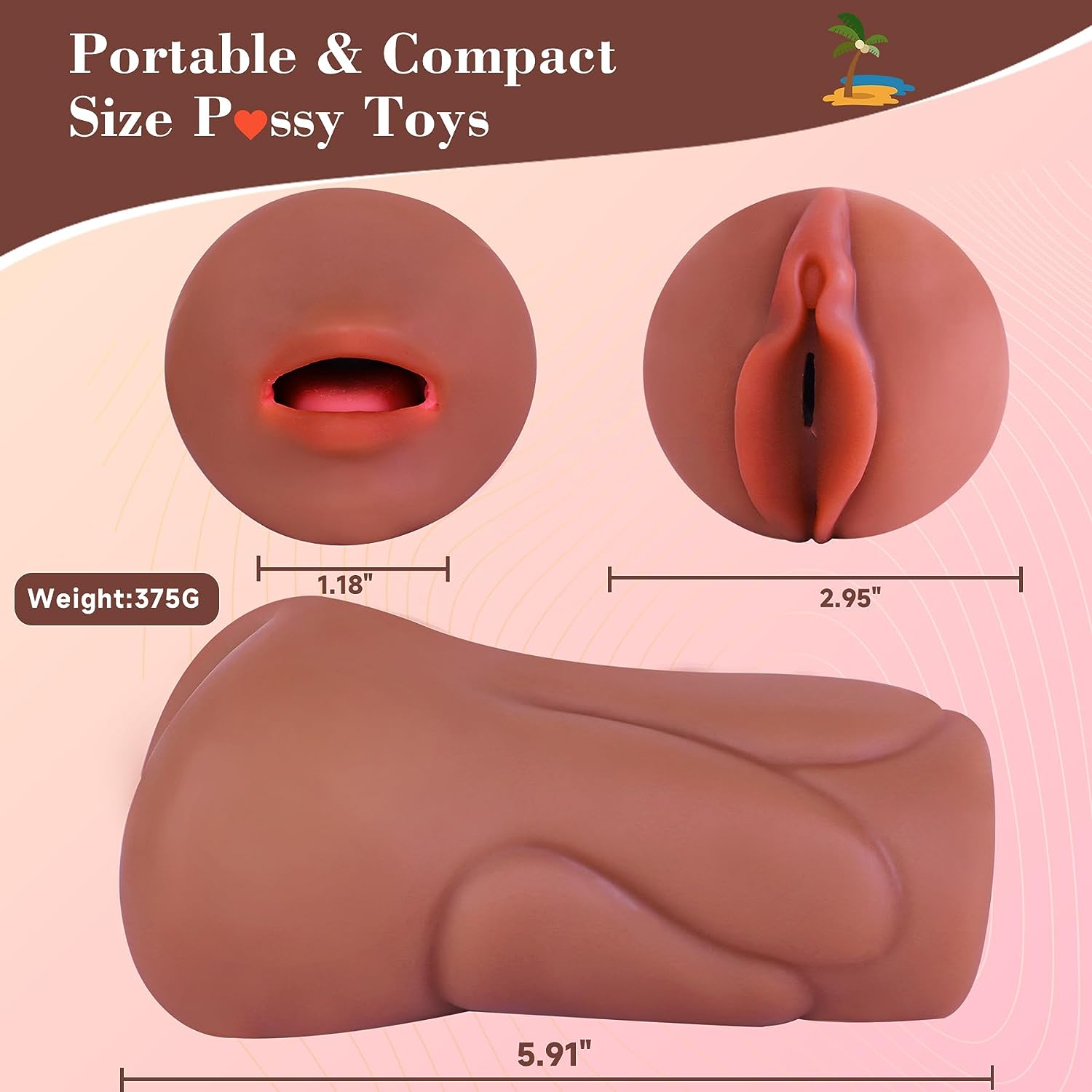 Sex Toys Male Pocket Pussies Sex Toy - Trio Pack of 3 Mouth Sex Doll. Vagina Blowjob Male Masturbator. Anal Flesh Light. Silicone Stroker for Mens Pleasure. Consoladores Sex Toys for Men - buysextoyth