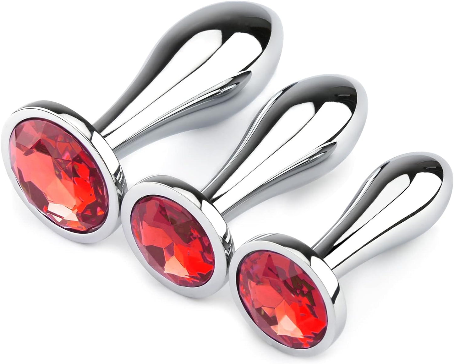 Anal Butt Plug. 3Pcs Set Metal Anal Butt Plug Sex Toy with Crystal Diamond Beginner Anal Toy for Adult Unisex (Pink) - buysextoyth