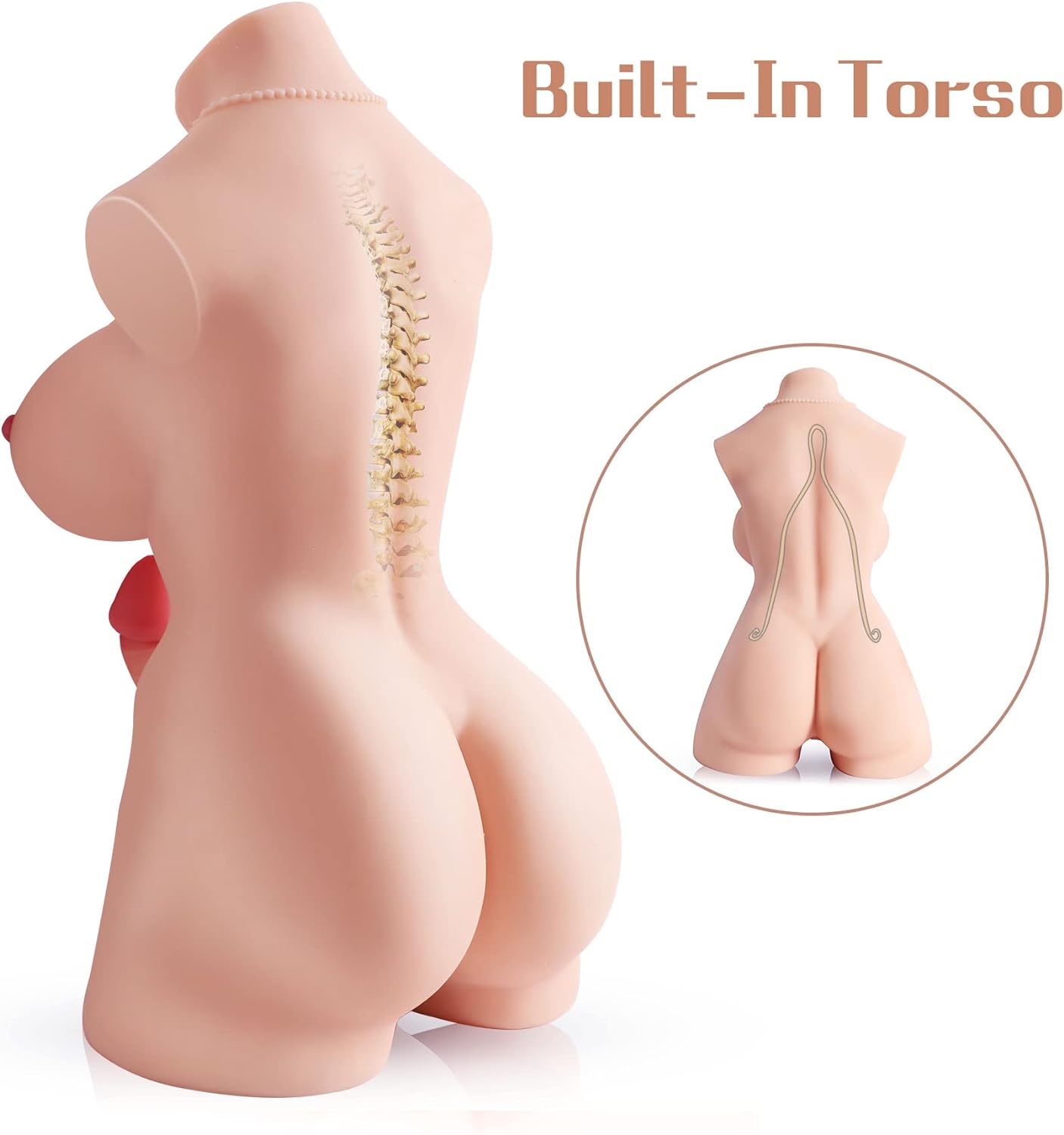 Shemale Sex Doll Torso with Reslistic Dildo Big Boobs Anal Sex Sex Dolls Transsexual Penis Stroker Adult Toys Unisex Love Doll Sex Toys for Women Couple Sex Fun Threesome Masturbation. 17lbs - buysextoyth