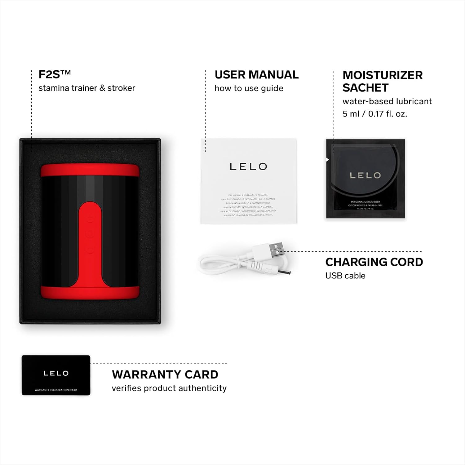 LELO F2S Stamina Trainer & Stroker with 14 Pleasure Settings. App and an AI Mode. Male Masturbator Sex Toy for Men. Male Sex Toy. Hands Free Masturbators. Penis Pump. Blowjob Adult Toys Vibrator. Red - buysextoyth