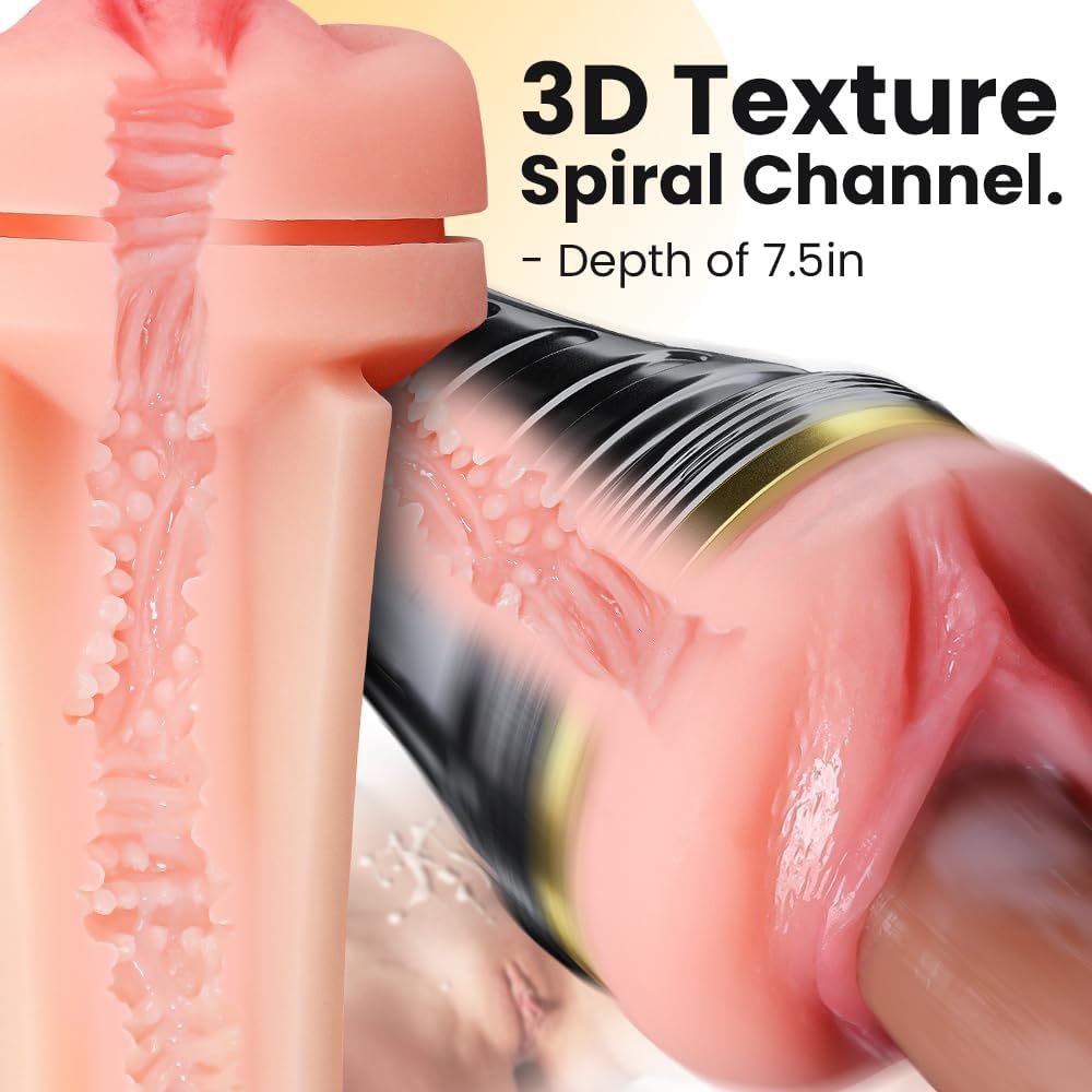 Male Masturbator Cup Sex Toy for Men.Pocket Pussy Realistic Vagina Textured with 7.5in Depth Lifelike Soft and Fleshy Texture.Penis Training Masturbators.Adult Toys Manual Massager. Black - buysextoyth