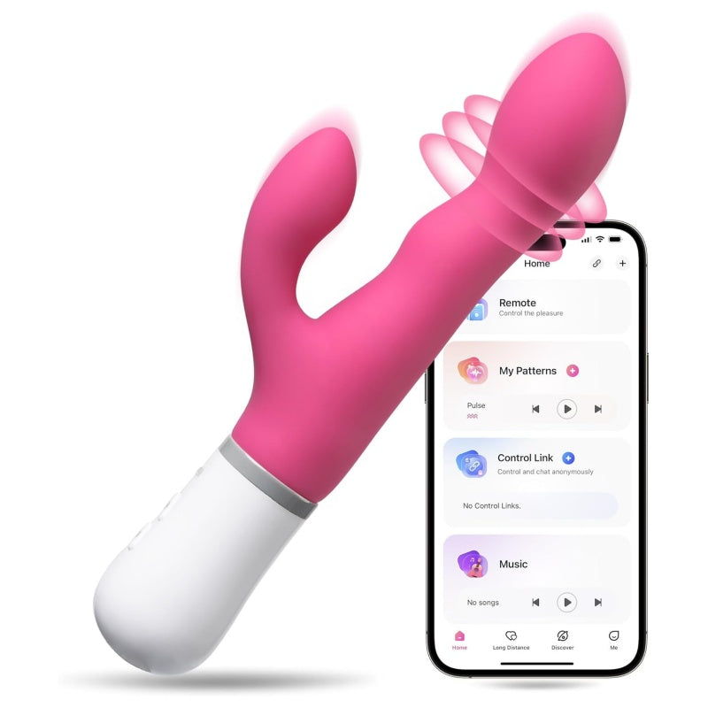LOVENSE Nora Rabbit Vibrator with APP Control. Pink Vibrator Rabbit with Dual Motor. Clitoral Stimulator Dildo Massager. Sex Toys for Women with Smartphone Wireless - buysextoyth