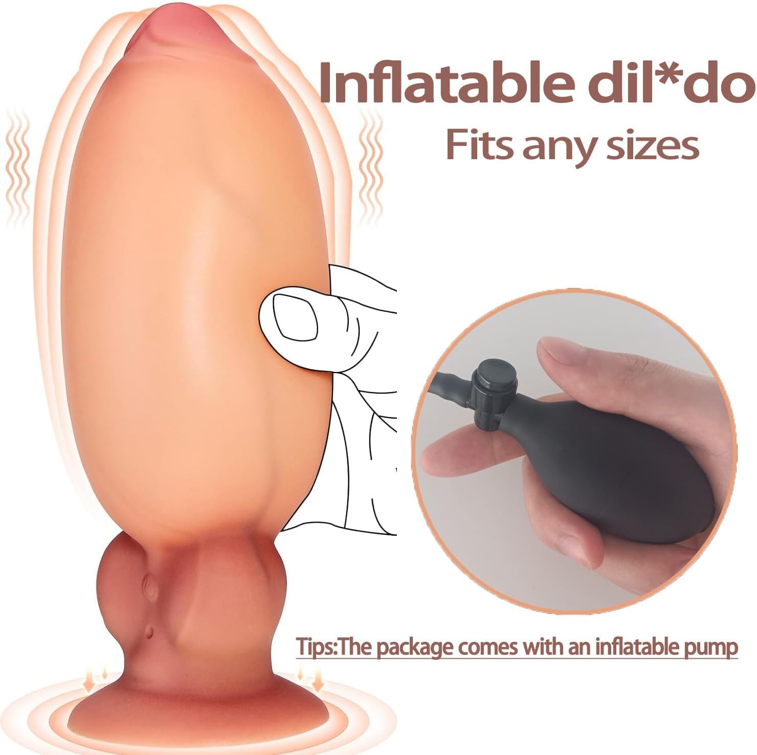 4.7'' to 8.3'' Anal Dildo Vibrator. Inflatable Dildo Realistic Vibrating Dildo with Adjustable Thickness. Anal Toys Anal Sex Toys. G spot Stimulator Prostate Massager. Remote Control Couples Sex Toy - buysextoyth
