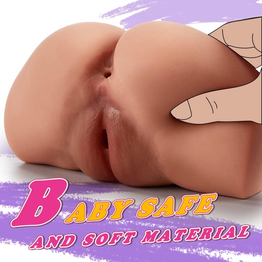 2Kg Brown Male Masturbator Sex Doll with Virgin Tight Labia. 2 Hole Realistic Sex Toy with Strong Suction Channel. Goyha Pocket Pussy Sex Toy for Men Masturbation - buysextoyth