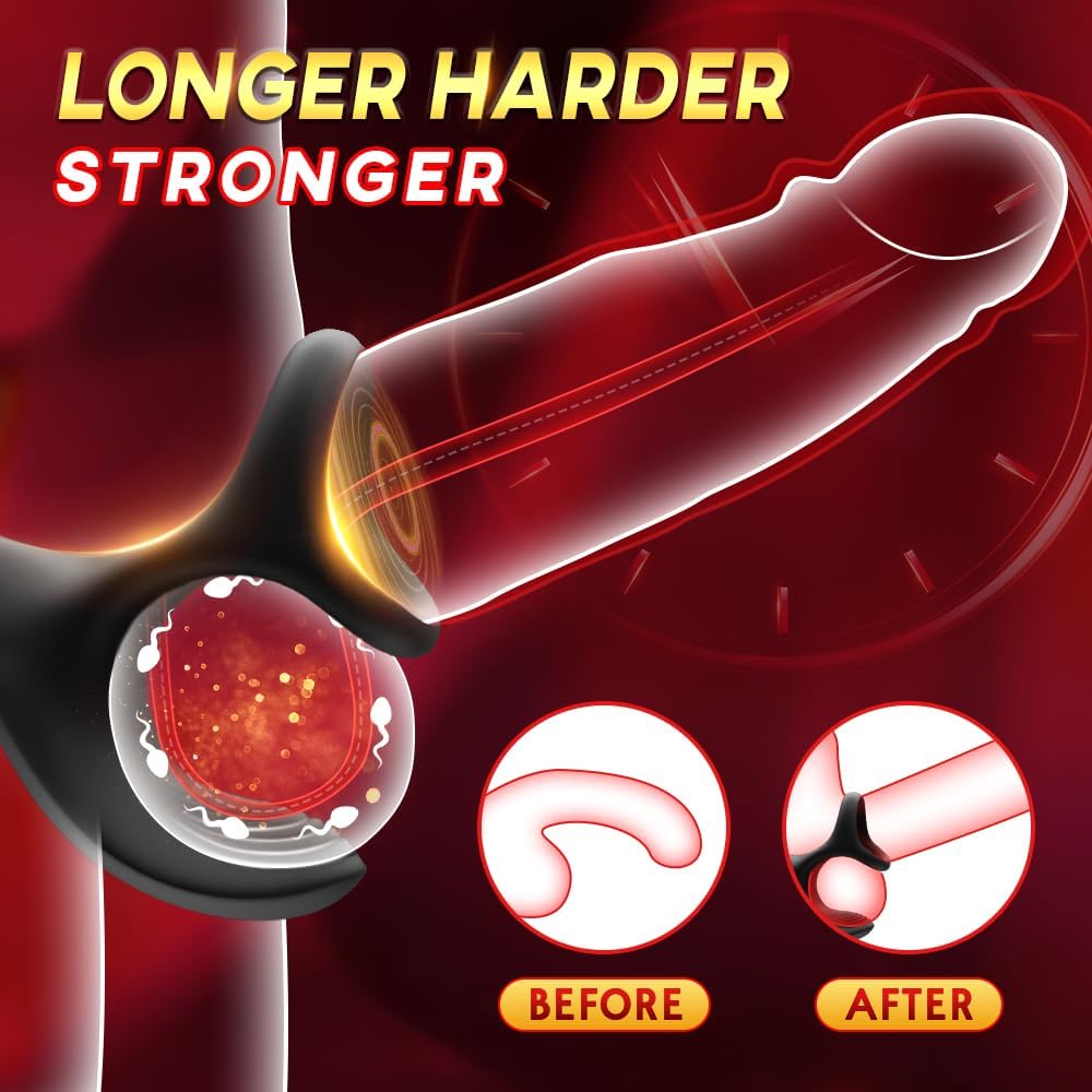 Vibrating Cock Ring Anal Plug with Prostate Massager. 4 in1 Taint Stimulator Penis Ring Vibrator Couples Adult Sex Toys for Men. Remote Control Anal Butt Plug Vibrator for Male Sex Toy Couple - buysextoyth