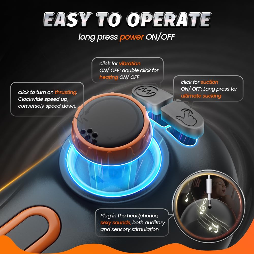 Ulovime Automatic Male Masturbator Cup with Thrusting & Sucking & Vibrating & Heating & Sexy Voice Male Stroker with 3D Realistic Textured Vagina for Penis Stimulation Adult Sex Toys for Men Pleasure - buysextoyth