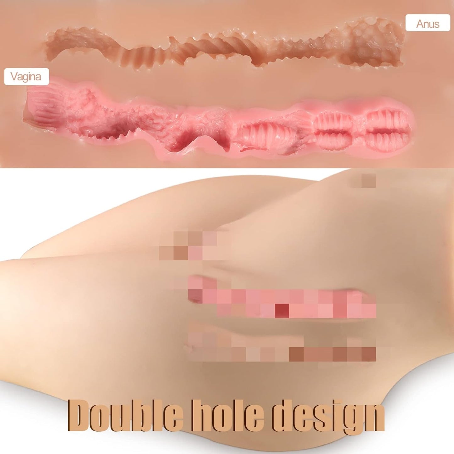 Realistic Sex Doll Male Masturbator - Jaspik 3D Beauty Hip Ass with Tight Virgin Vagina and Anal Stroker. Built-in Alloy Skeleton. Butt & Pussy Sex Toy for Men Masturbation - buysextoyth