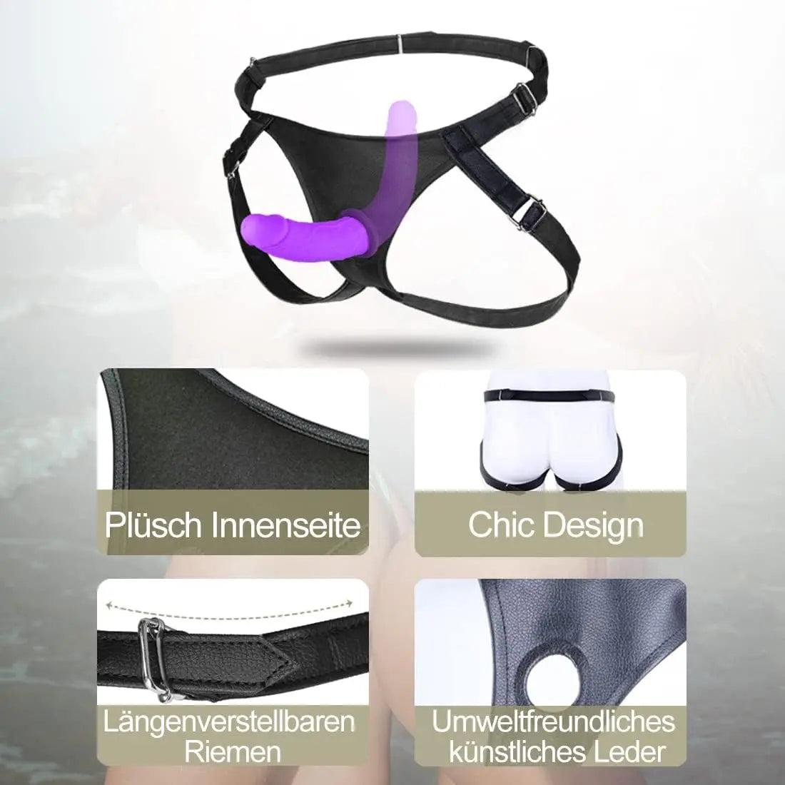 Harness Strap on Silicone Dildo Adult Sex Toy G spot Stimulator Detachable Double Dildos Vagina Massager Female Masturbator for Women Lesbian and Couples - buysextoyth