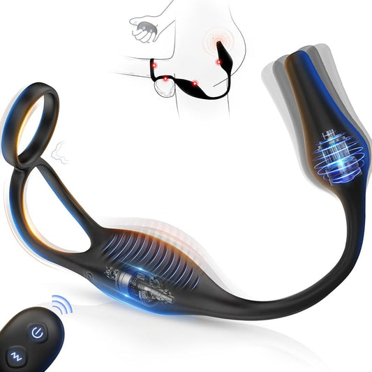 Male Sex Toys for Men Prostate Massager - 4 in 1 Vibrating Cock Ring Penis Ring with Remote Control. 7 Modes Anal Toys Butt Plug G Spot Vibrator Dildo Vibrating Anal Plug Adult Sex Toy for Couples Men - buysextoyth