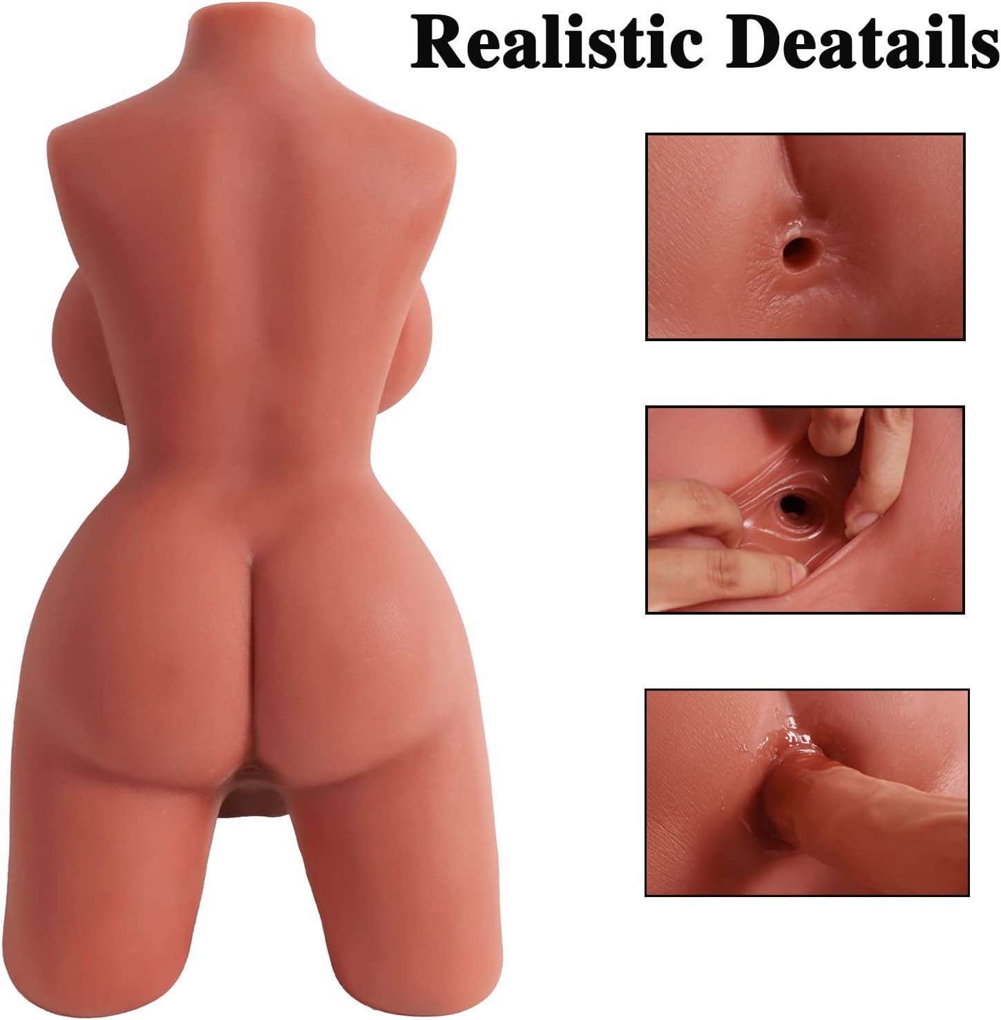 Sex Doll Shemale Torso with Realistic Dildo Breasts and Anal Sex. Transsexual Sex Doll Adult Love Doll for Men Women Couple Unisex Wheat - buysextoyth
