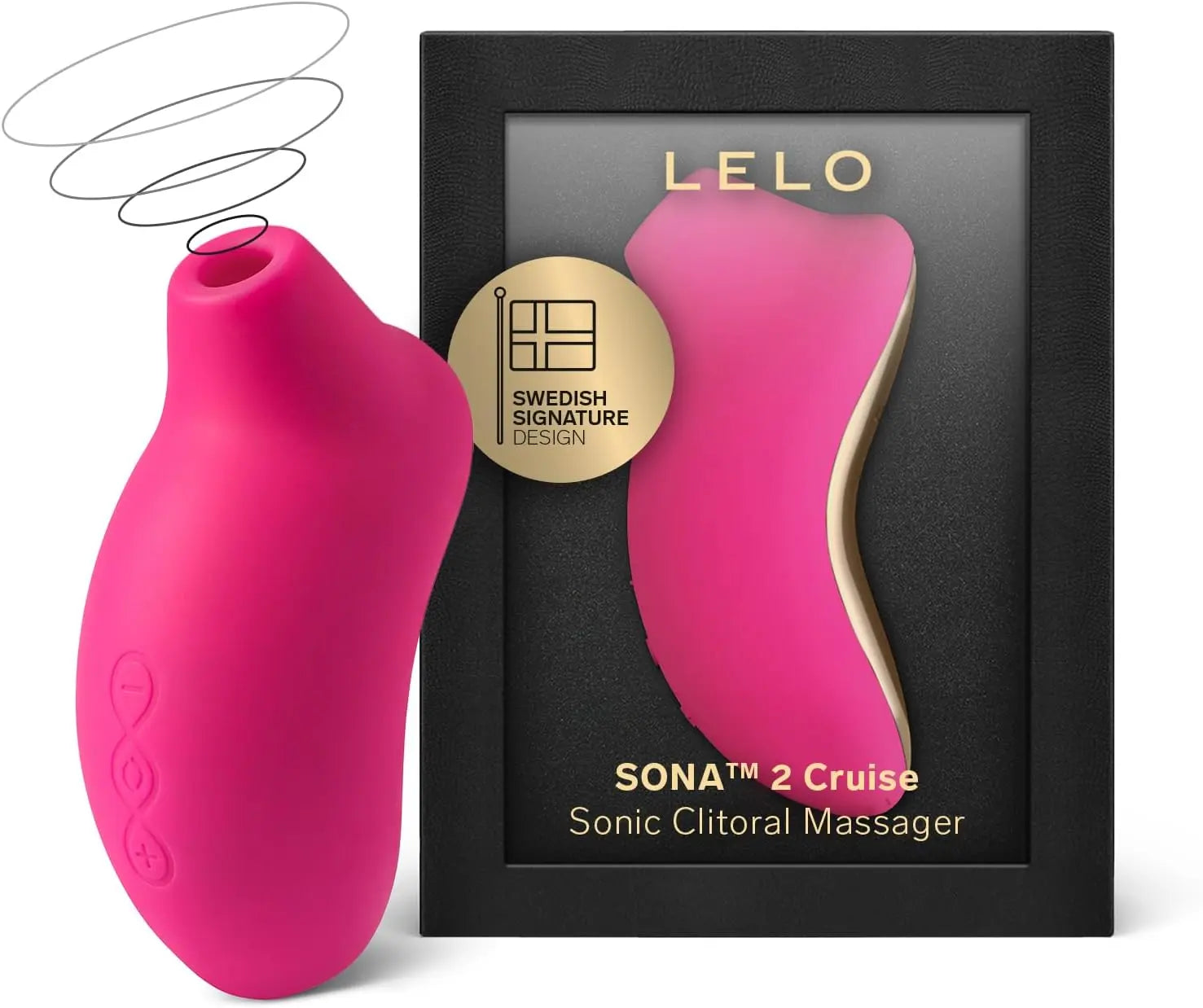 LELO SONA 2 Sonic Waves Clit Sucker. Waterproof Clit Vibrator Oral Stimulator Vibrator for Women for Deeper Satisfaction. Cerise - buysextoyth
