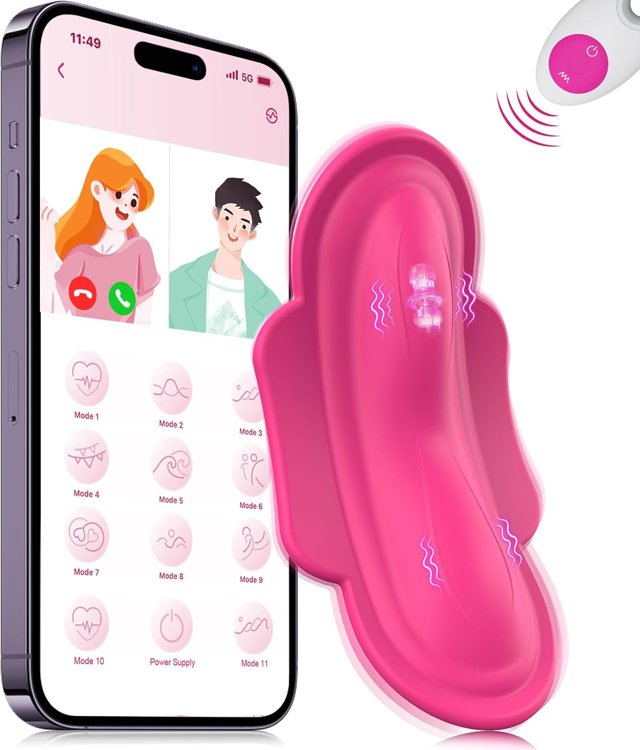 Wearable Panty APP Remote Control Vibrators Adult Sex Toys for Women or Couples. Clitoral Mini Egg Bullet Butterfly Vibrator Rose Toy. G Spot Dildo Vagina Stimulator with Tongue Licking Sex Machine - buysextoyth