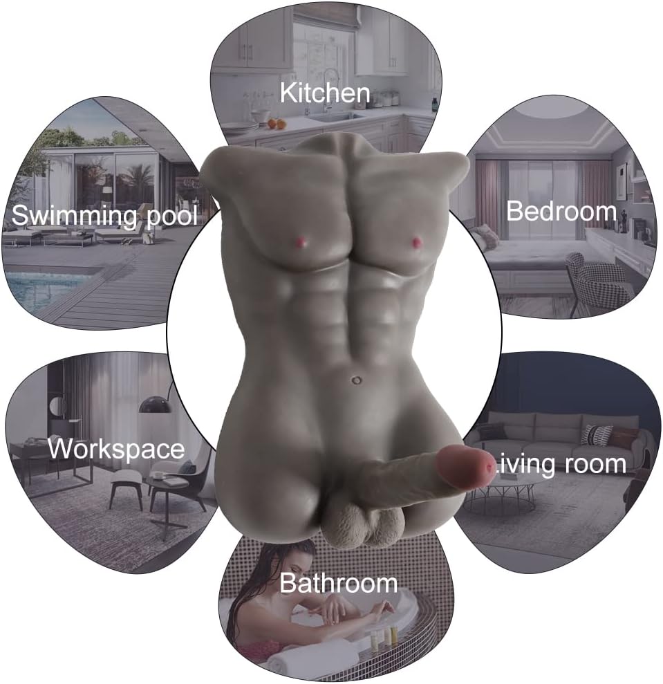 Male Sex Doll for Women with Big Realistic Dildo Sex Toys Male Torso Penis Sex Dolls with Tight Anal Sex for Female Masturbation Threesome Couple Sex Fun Unisex Toys. 18.74LB - buysextoyth
