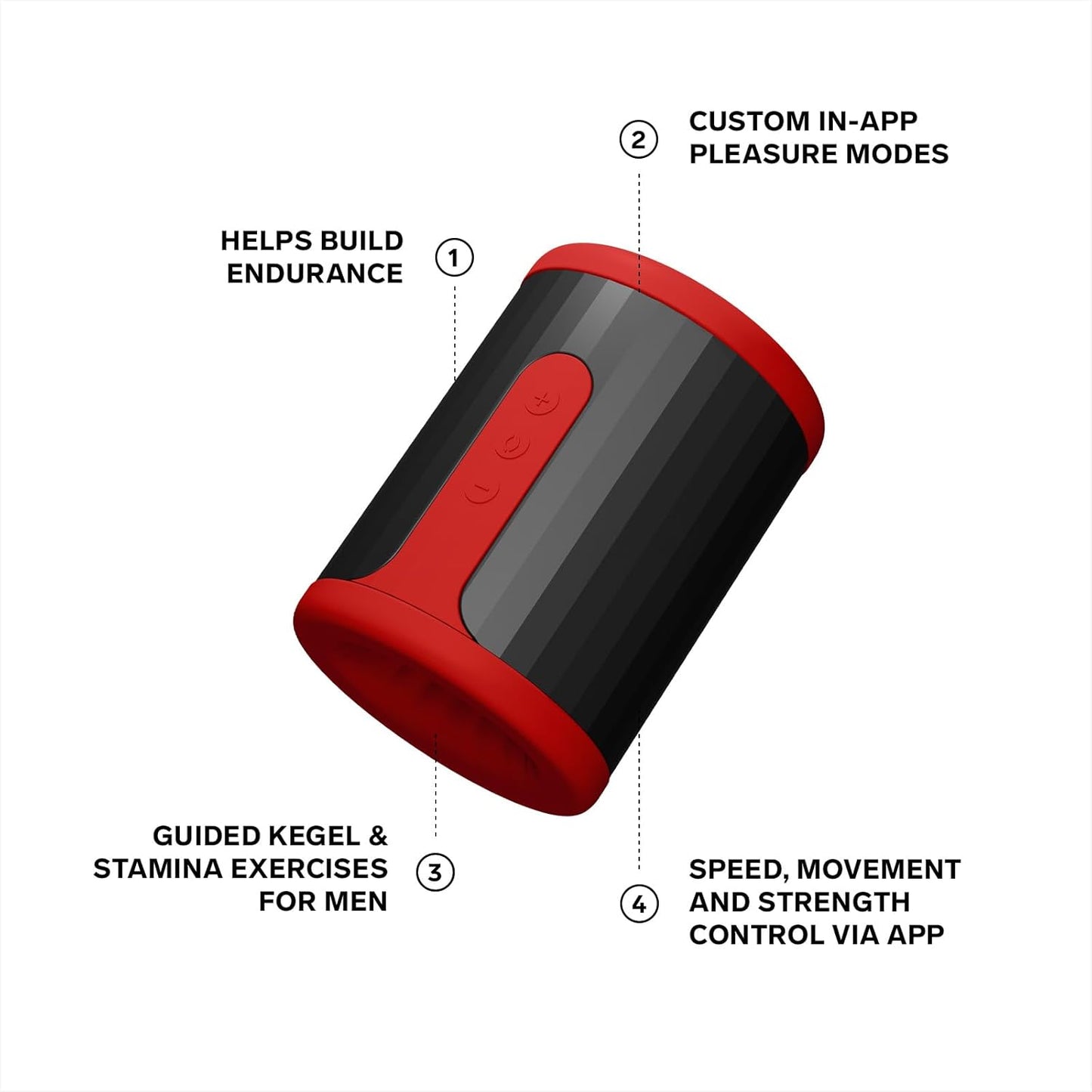 LELO F2S Stamina Trainer & Stroker with 14 Pleasure Settings. App and an AI Mode. Male Masturbator Sex Toy for Men. Male Sex Toy. Hands Free Masturbators. Penis Pump. Blowjob Adult Toys Vibrator. Red - buysextoyth