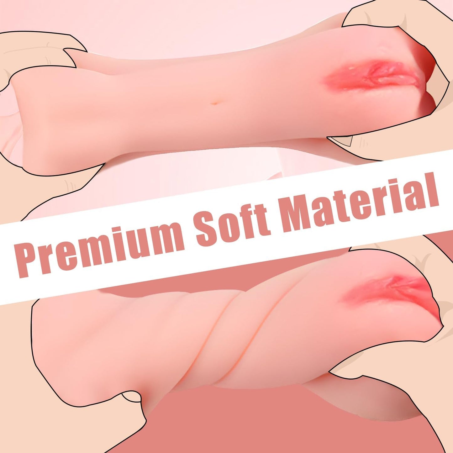Male Masterburters Pocket Pussy Tight Silicone Blowjober Handsfree Underwear Men's Handheld Pocket Pussy Realistic Textured Pussies Pocket puzzy Silicone Pink A2 - buysextoyth