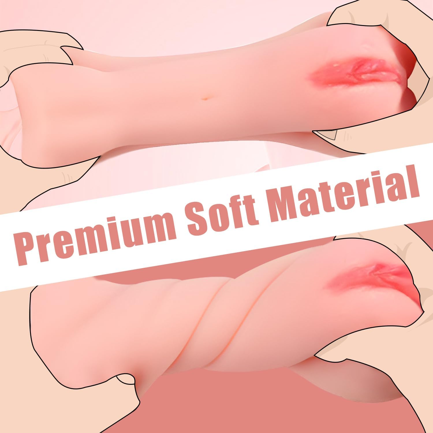 Male Masterburters Pocket Pussy Tight Silicone Blowjober Handsfree Underwear Men's Handheld Pocket Pussy Realistic Textured Pussies Pocket puzzy Silicone Pink A2 - buysextoyth