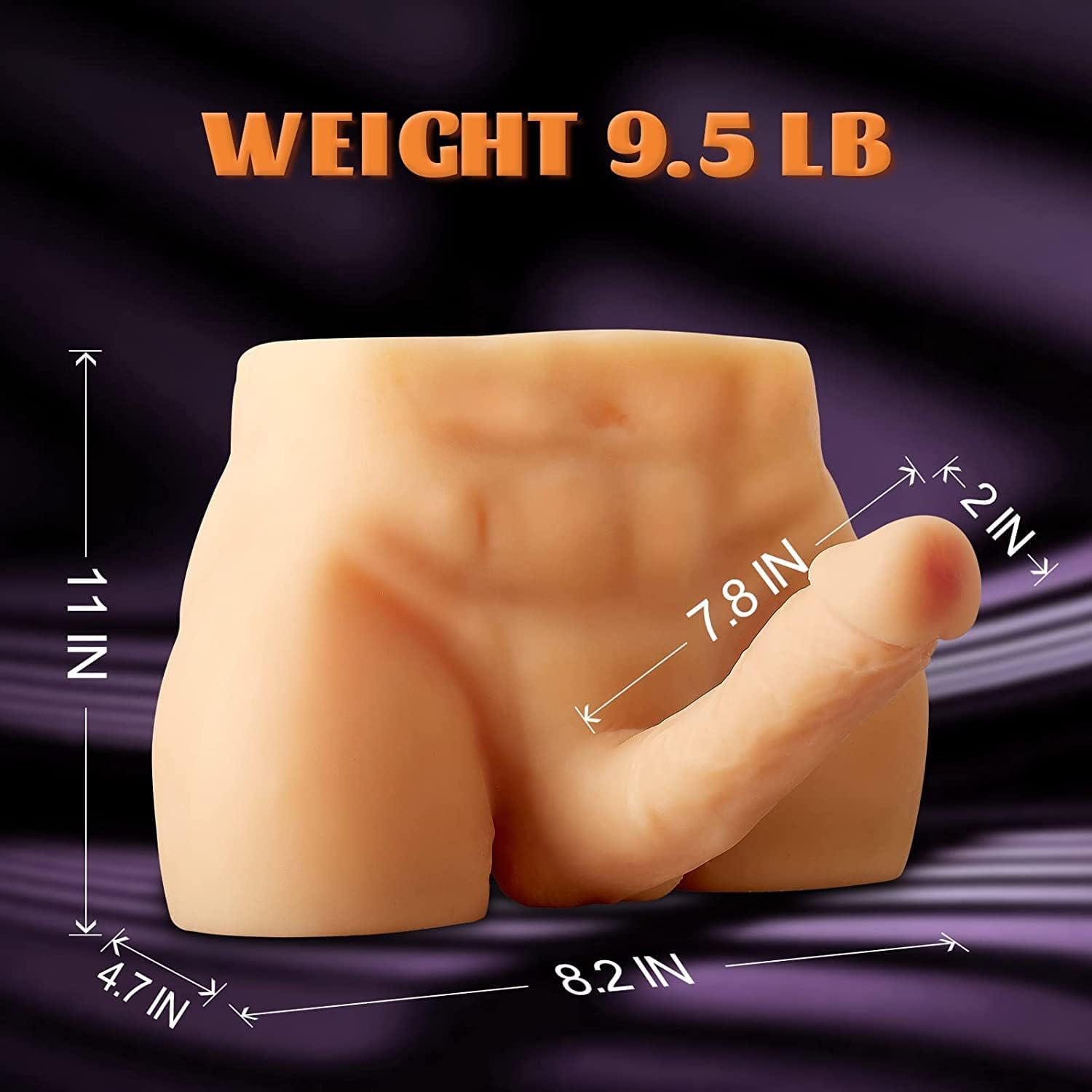 Men's Penis Torso Doll Female Sex Love Doll with Realistic Huge Dildo and Tight Anal for Women Masturbation Couple Sex Fun (11 x 8.2 x 4.7 Inches) - buysextoyth