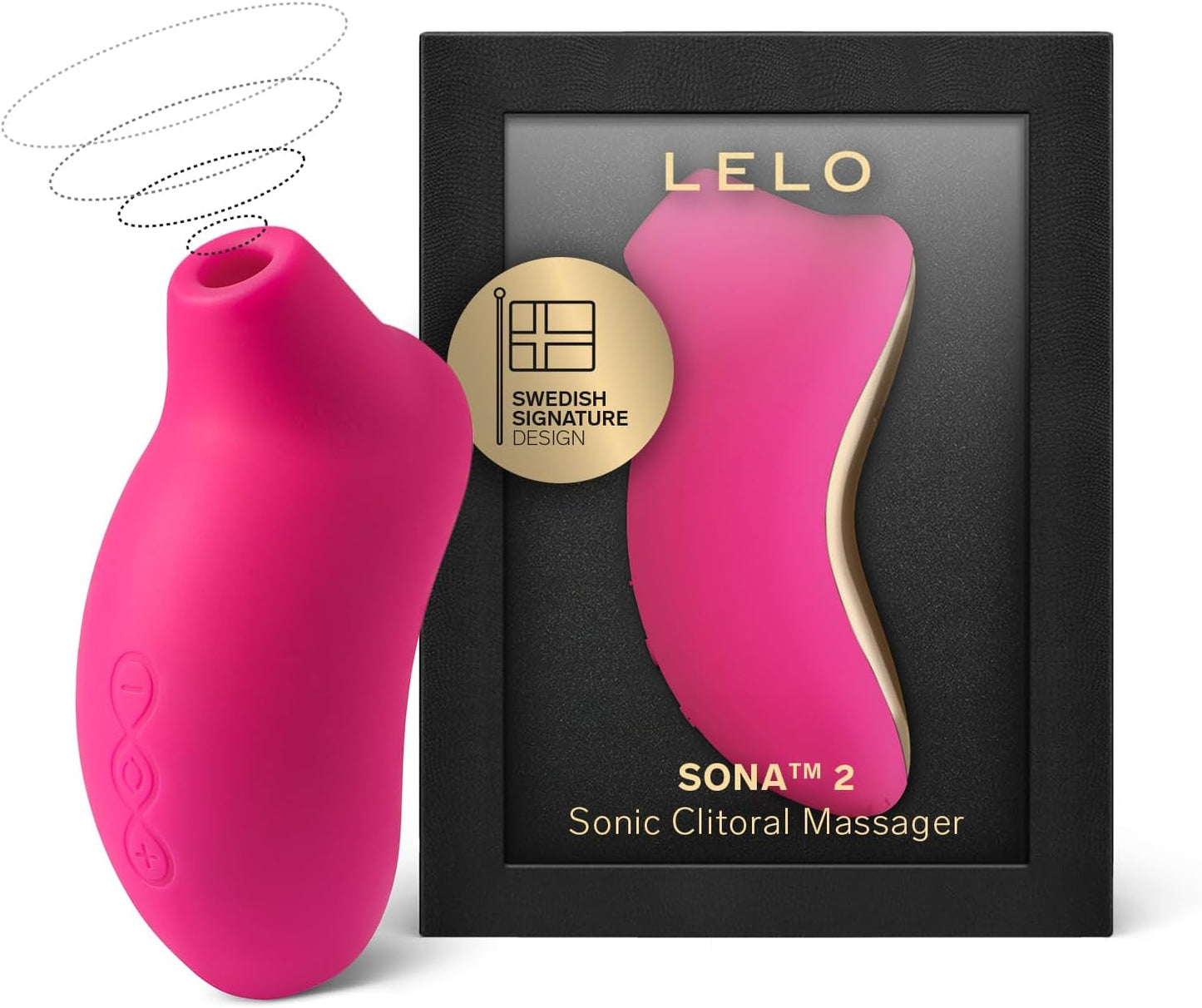 LELO SONA 2 Sonic Waves Clit Sucker. Waterproof Clit Vibrator Oral Stimulator Vibrator for Women for Deeper Satisfaction. Cerise - buysextoyth