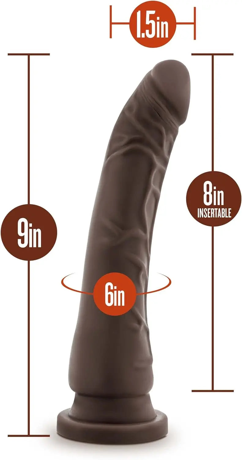 Blush Dr. Skin Plus Realistic Triple Density Posable Dildo - 9 Inch Length 2 Inch Width - Sturdy Firm Suction Cup Base for Hands Free Play and Harness Compatible - Sensa Feel Real Feel - Sex Toy - buysextoyth