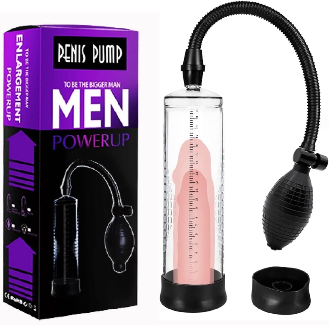Men's Vacuum Pump Plus Pump Men's Enhanced Growth Pump 118511T Pen Cup Stable Professional Set Solid Vacuum Pump Home Performance Pump (Transparent/BB) - buysextoyth