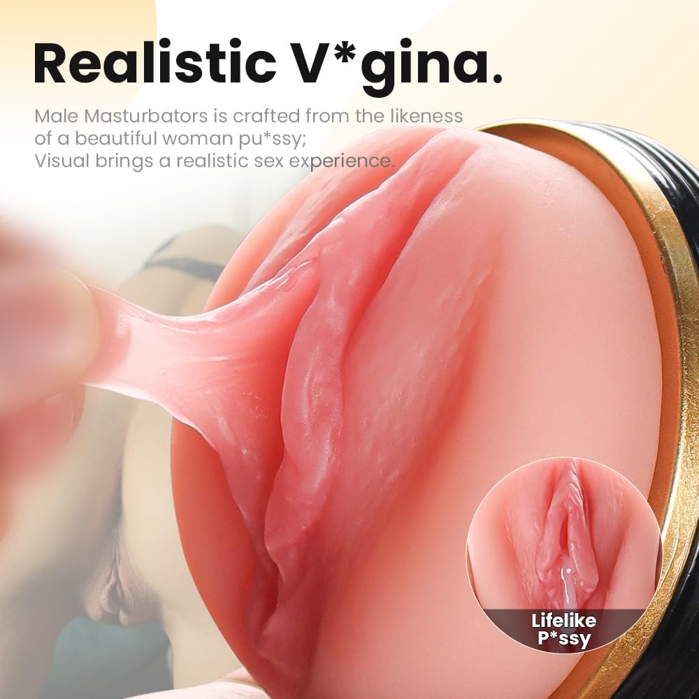 Male Masturbator Cup Sex Toy for Men.Pocket Pussy Realistic Vagina Textured with 7.5in Depth Lifelike Soft and Fleshy Texture.Penis Training Masturbators.Adult Toys Manual Massager. Black - buysextoyth