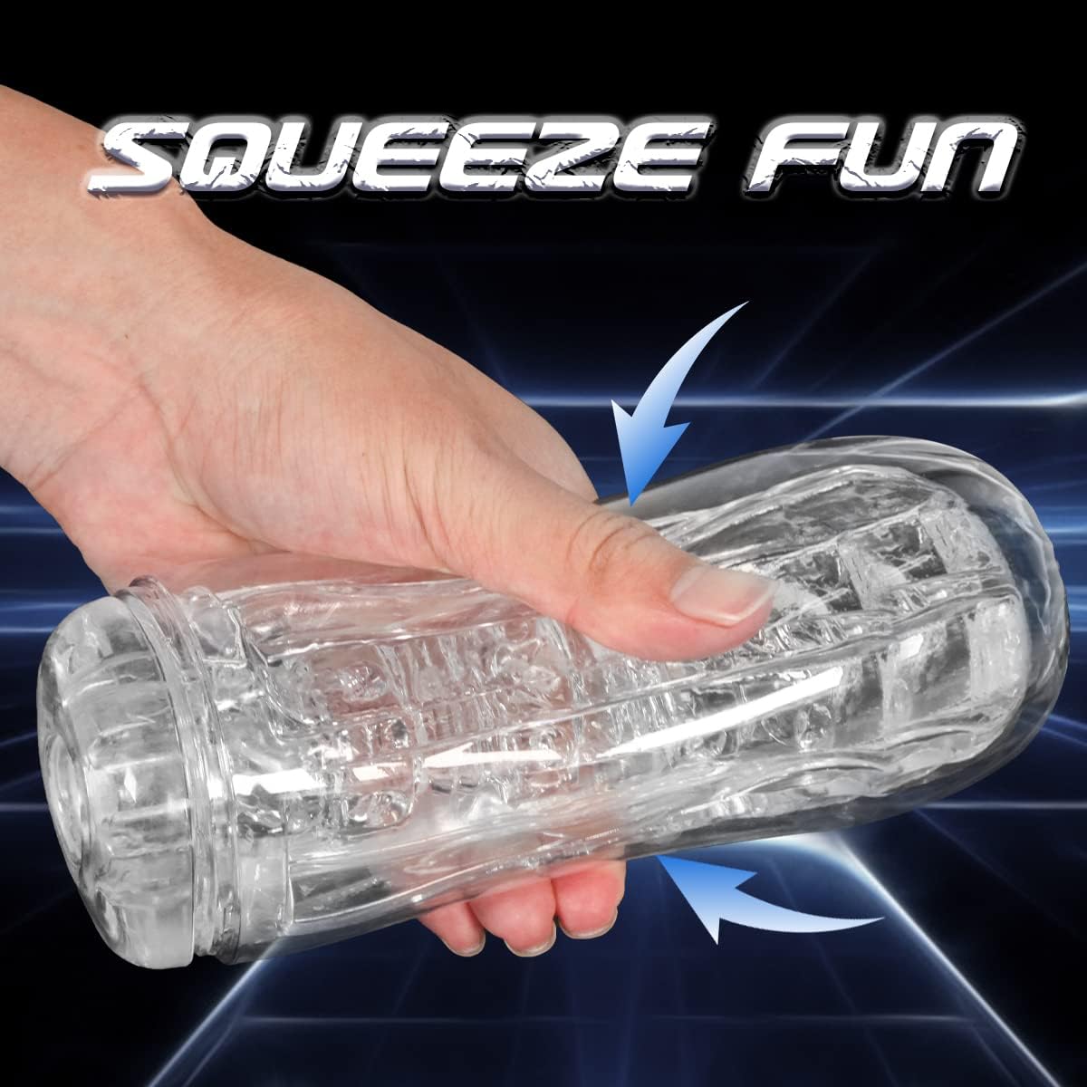 Manual Sucking Extrusion Male Masturbators. Portable Transparent Pocket Pussy Stroker with Vagina Textured Blowjob Sex Toys Penis TPE Masturbation Sleeve for Men - buysextoyth