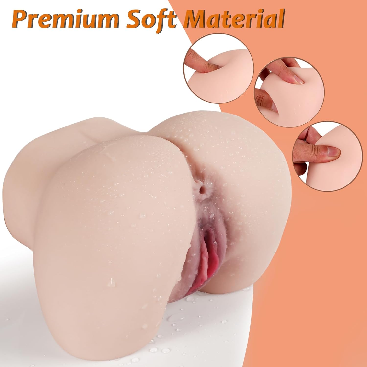 Vibrating Sex Doll Torso - 2Kg Pocket Pussy Ass Male Stroker Adult Realistic Sex Doll Hands Free Stroker Soft Butt Toy for Men with 10 Vibration Modes Sex Dolls Adult Toys for Men Vagina Anal Sex - buysextoyth
