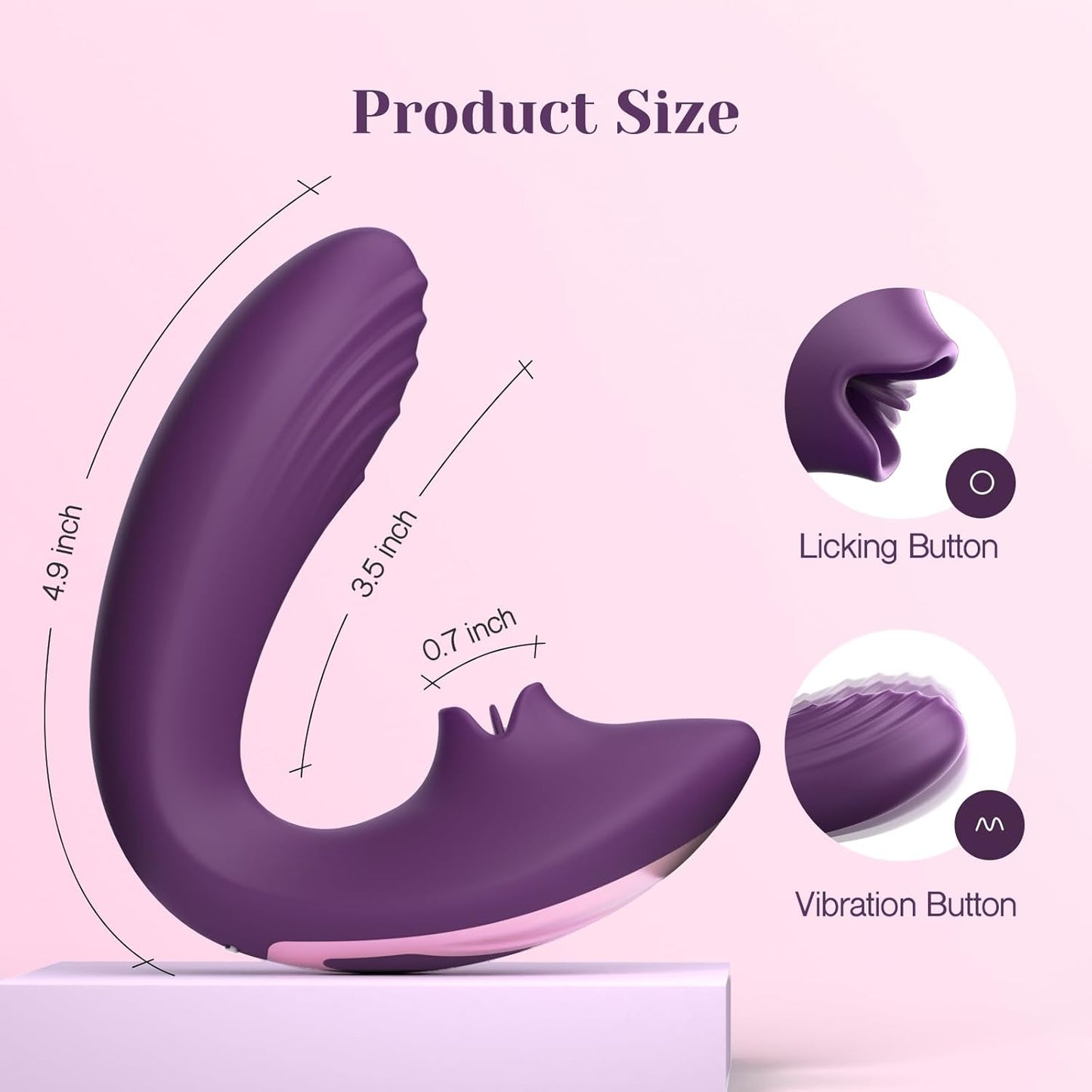 Tracy's Dog Clitoral Licking G Spot Vibrator. Tongue Adult Toys with Remote Control for Women Couple Play. Vibrating Sex Toy for Double Stimulation with 7 Licking & 10 Vibration Patterns. Purple - buysextoyth