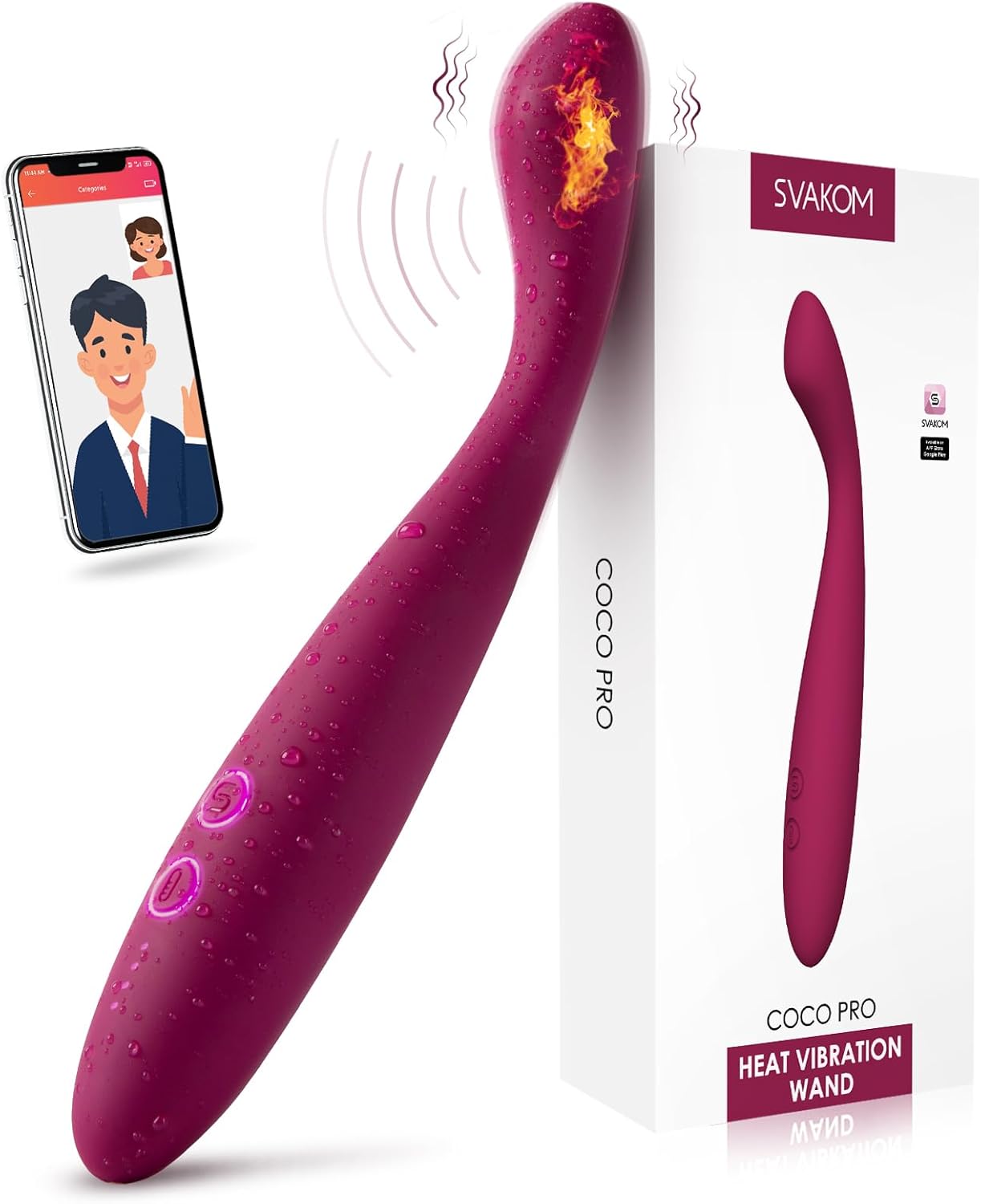 SVAKOM COCO G Spot Vibrator - 8 Seconds to Climax Finger Shaped Waterproof Vibes for Women - 5*5 Vibrations Clit Nipple Personal Massagers - Adult Female Sex Toys - buysextoyth